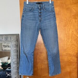 Veronica Beard Carly Kick Flaire Button-Fly High Rise Blue Jeans